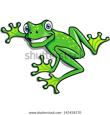Cartoon Vector Smiling Frog Stock Vector 141458170 - Shutterstock