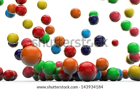 Bouncing Gumballs Isolated On White Background Stock Illustration ...