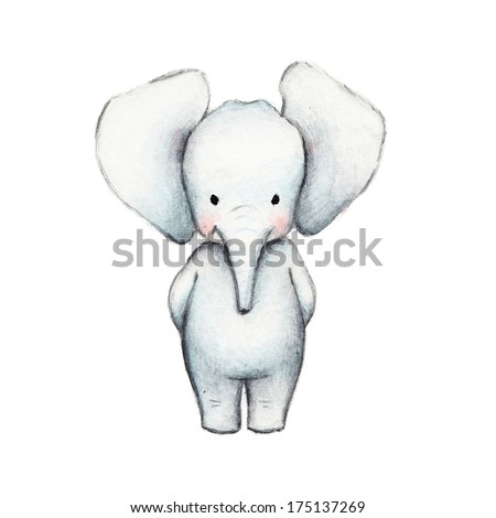 Drawing Cute Elephant Stock Illustration 175137269 - Shutterstock