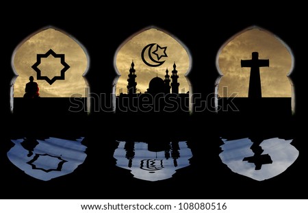 View Silhouette Worlds Three Major Religious Stock Photo 108080516  Shutterstock