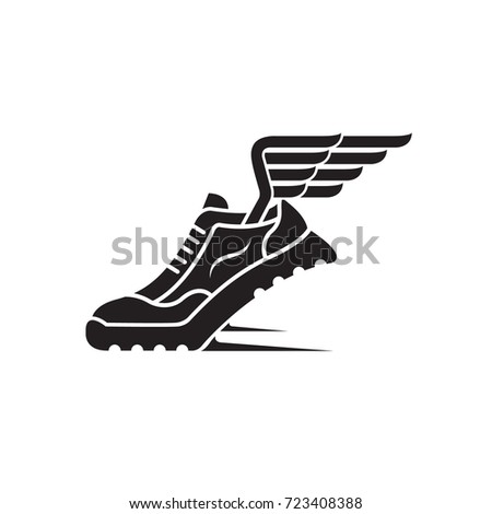 Speeding Running Sport Shoe Symbol Icon Stock Vector 255273652 ...