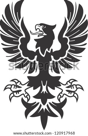 Detailed Hand Drawn Eagle Holding Scroll Stock Vector 148585151 ...