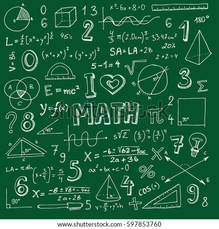 Illustration Mathematics School Supplies Geometric Shapes Stock Vector ...