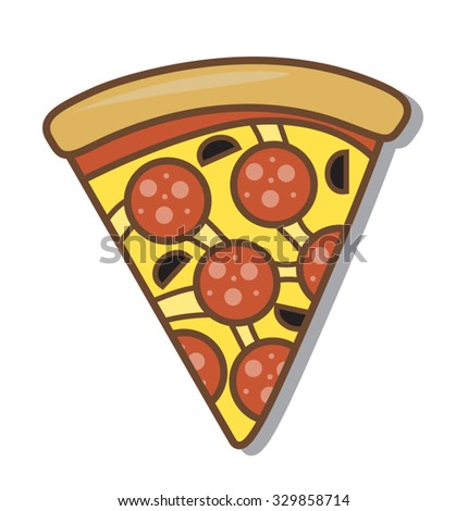 Cartoon Sliced Salami Pizza Isolated On Stock Vector 329858666 ...