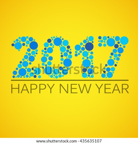 Happy new year 2017 design. Vector illustration.