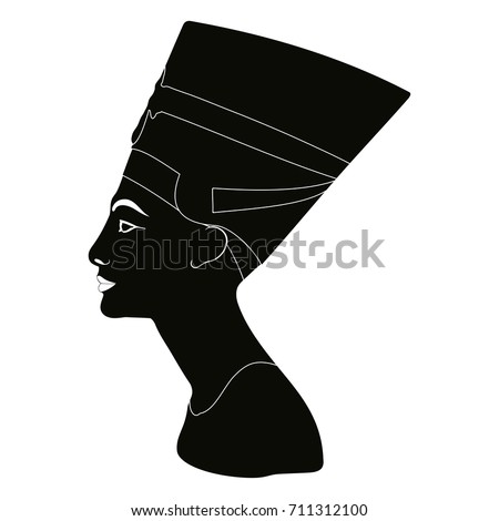 Black Silhouette Nefertiti On White Background Stock Vector 53857054 ...