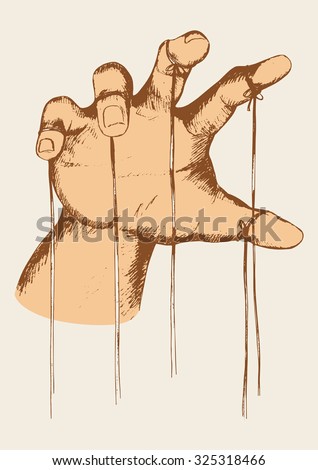 puppet master marionette hand puppeteer sketch meister drawing vector illustrations illustration slavery shutterstock logo preview man clipart vectors clip rudall30