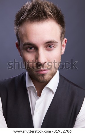 Trendy Young Man Black Shirt Portrait Stock Photo 115920139 - Shutterstock