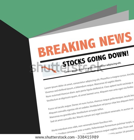 Abstract Business News Newspaper With Breaking Article Stocks Going Down Abstract Business News Newspaper With Breaking Article Stocks Going Down