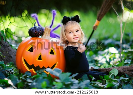 Beautiful Little Girl In The Autumn Forest Child Stock Photos, Images ...