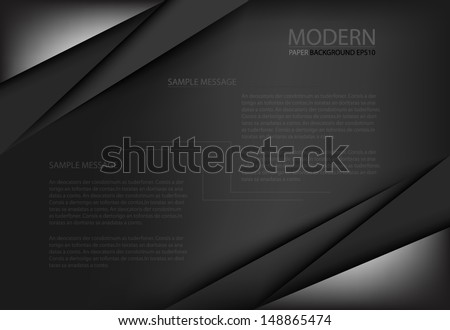 black background overlap dimension grey vector illustration message board for text and message design modern website