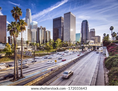 Los Angeles, California, USA downtown cityscape.