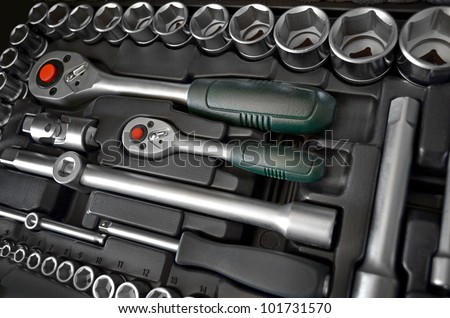 instrument toolkit for technician Kit Stock Free) 101731570 (Royalty Tools Toolbox Car Photo