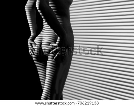 black hands white pussy - nude woman sexy Artistic black and white line art photo