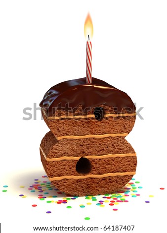 Number Eight Shaped Chocolate Birthday Cake Stock Illustration 64187407 ...