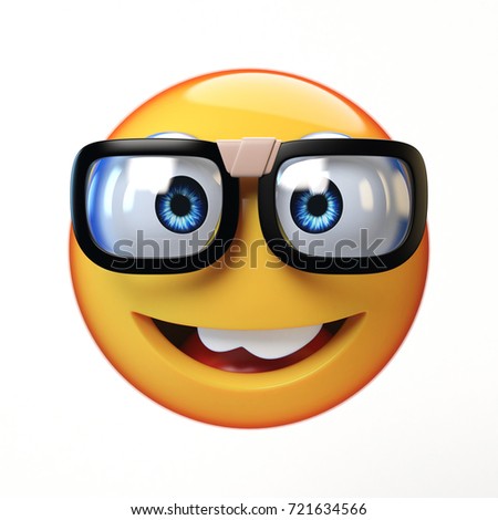 Nerd Emoji Isolated On White Background Stock Illustration 721634566 ...