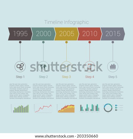 Timeline Circles Infographic Flat Vector Design Stock Vector 179100857 ...