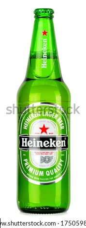 POZNAN, POLAND - JANUARY 30, 2014: Heineken Lager Beer is the flagship product of Heineken International which owns over 125 breweries in more than 70 countries