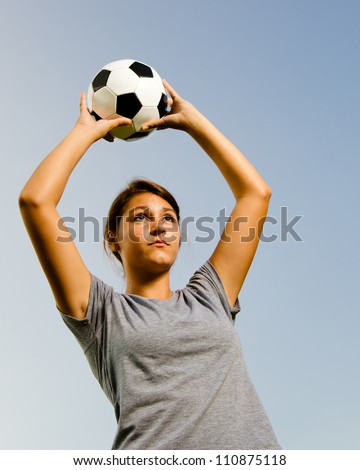 Teen Girl Juggling Soccer Ball Her Stock Photo 110837462 - Shutterstock