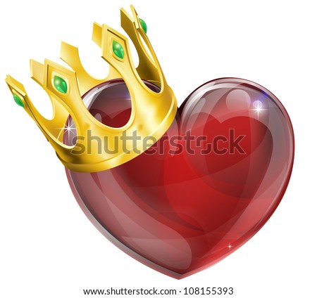 Illustration Heart Symbol Wearing Crown King Stock Illustration ...