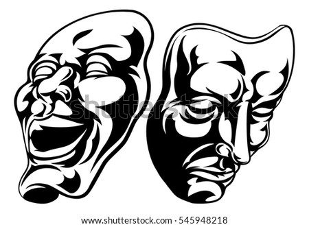 Illustration Theater Comedy Tragedy Masks One Stock Illustration ...