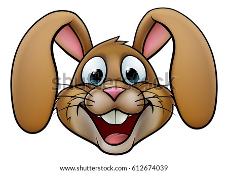 Cartoon Rabbit Easter Bunny Face Stock Vector 612674039 ...