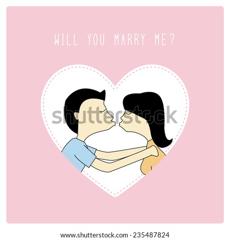 stock vector will you marry me card for lover 235487824