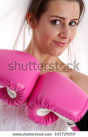 Woman Wedding Dress Boxing Gloves Stock Photo 27 - Shutterstock