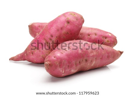 sweet potato on the white background