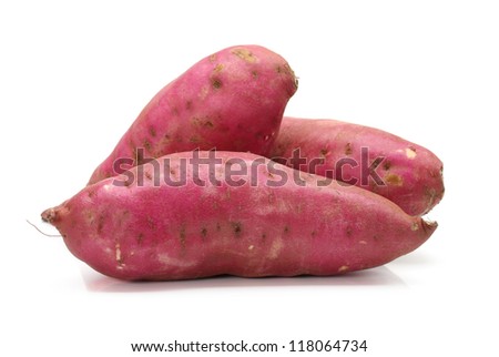sweet potato on the white background
