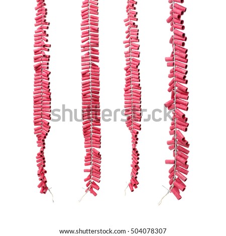 Red Firecrackers on white background