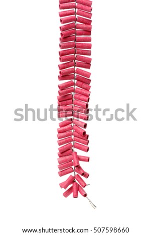 Red Firecrackers on white background