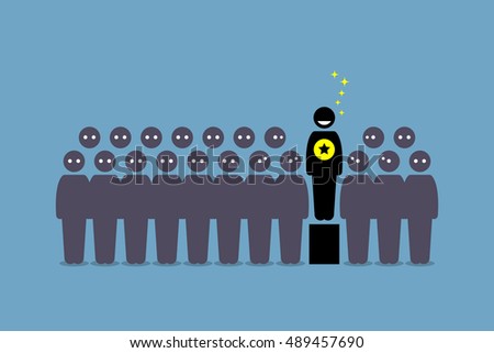 Standing Out Crowd Vector Artwork Depicts Stock Vector 489457690 ...