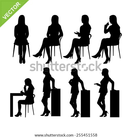 Business woman silhouettes vector
