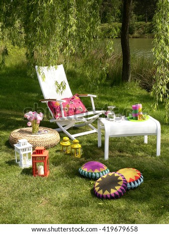 Garden Furniture On Grass garden furniture stock images, royalty-free images & vectors Garden Furniture On Grass garden furniture stock images, royalty-free images & vectors
