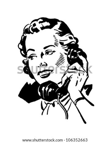 Clip Art Retro Clipart retrocliparts portfolio on shutterstock phone gal 2 retro clipart illustration