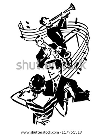 Good Music Dancing Retro Clipart Illustration Stock Vector ...