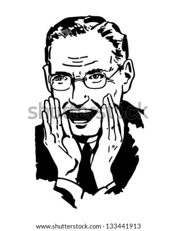 Clip Art Retro Clipart retrocliparts portfolio on shutterstock man shouting retro clipart illustration