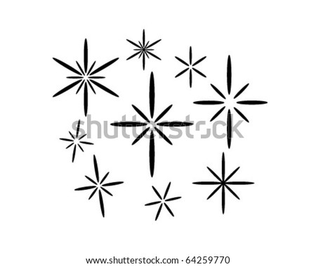 Retro Stars 2 Retro Clipart Stock Vector 64259767 - Shutterstock