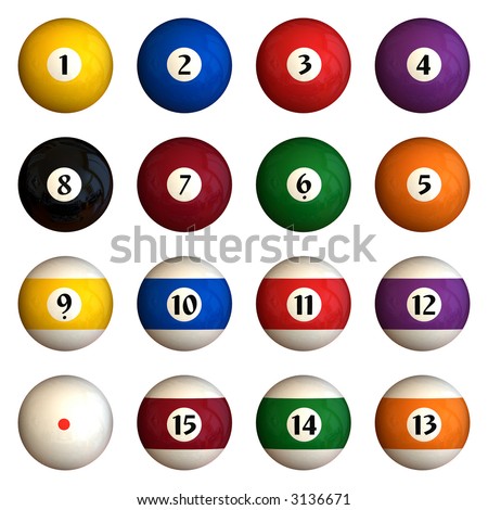 Isolated Colored Pool Balls Numbers 1 Stock Photo 77575132 - Shutterstock