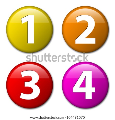 One Two Three Four Vector Badges Stock Vector 104491070 - Shutterstock