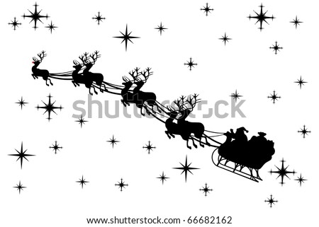 Santa Claus driving in a sledge
