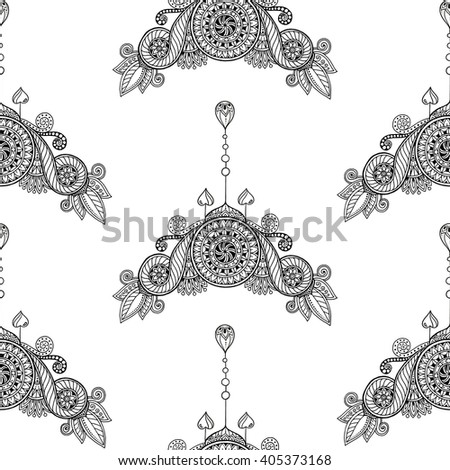 Ethnic Floral Zentangle Doodle Background Pattern Stock Vector ...