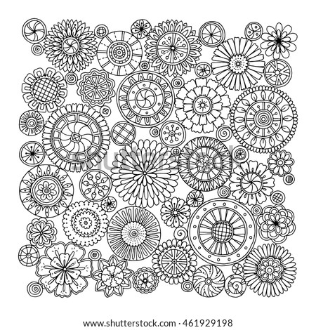 Ethnic Floral Zentangle Doodle Background Pattern Stock Vector 405373321 Shutterstock