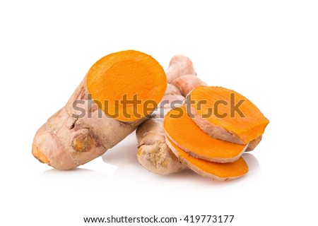 turmeric isolated on white background.
