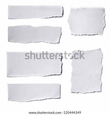 Collection White Paper Tears Isolated On Stock Photo 120444349 ...