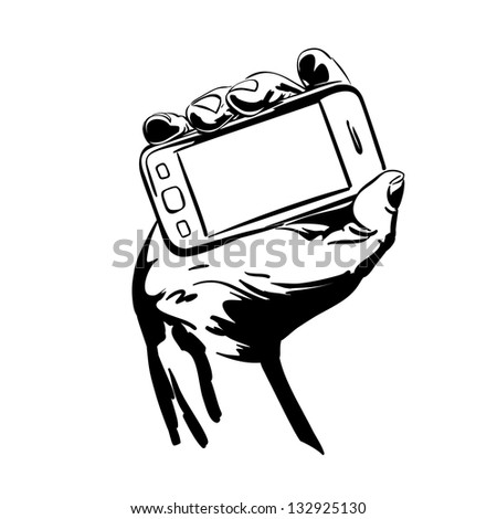 Hands Holding Smart Phone Cartoon Vector Stock Vector 132925130 ...