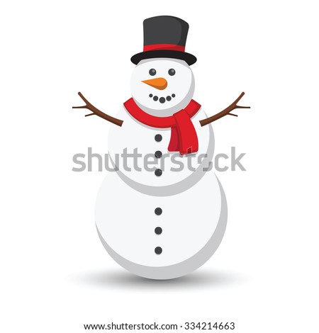 Snowman vector illustration on white background