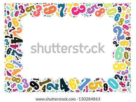 stock photo colorful numbers frame for graphic design isolated white background 130284863