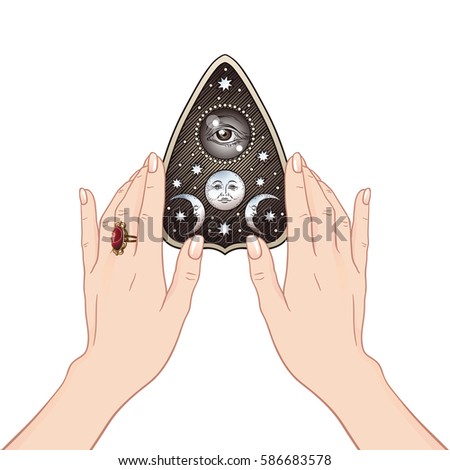 Hand Drawn Ouija Board Mystifying Oracle Stock Vector 586683578